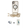 MARSİLYAN™- iPhone 11 Kılıf Eksen Özel Seri - Şeffaf Pasifik Cam Ekran Koruyucu + Pers Alüminyum Kamera Lens - LT