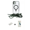 MARSİLYAN™- iPhone 11 Kılıf Eksen Özel Seri - Şeffaf Pasifik Cam Ekran Koruyucu + Renkli Kamera Lens Koruma Cam - SI