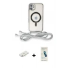 MARSİLYAN™- iPhone 11 Kılıf Eksen Özel Seri - Şeffaf Pasifik Cam Ekran Koruyucu + Renkli Kamera Lens Koruma Cam - SI