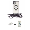 MARSİLYAN™- iPhone 11 Kılıf Eksen Özel Seri - Şeffaf Pasifik Cam Ekran Koruyucu + Renkli Kamera Lens Koruma Cam - PE