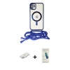 MARSİLYAN™- iPhone 11 Kılıf Eksen Özel Seri - Şeffaf Pasifik Cam Ekran Koruyucu + Renkli Kamera Lens Koruma Cam - PE