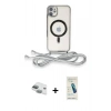 MARSİLYAN™- iPhone 11 Kılıf Eksen Özel Seri - Şeffaf Pasifik Cam Ekran Koruyucu + Pers Alüminyum Kamera Lens - YL