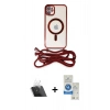 MARSİLYAN™- iPhone 11 Kılıf Eksen Özel Seri - Şeffaf Royal Nano Ekran Koruyucu + Kamera Lens Koruma Cam - SF