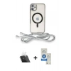 MARSİLYAN™- iPhone 11 Kılıf Eksen Özel Seri - Şeffaf Royal Nano Ekran Koruyucu + Kamera Lens Koruma Cam - SF