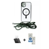 MARSİLYAN™- iPhone 11 Kılıf Eksen Özel Seri - Şeffaf Royal Nano Ekran Koruyucu + Kamera Lens Koruma Cam - SF