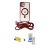 MARSİLYAN™- iPhone 11 Kılıf Eksen Özel Seri - Şeffaf Royal Nano Ekran Koruyucu + Rainbow Kamera Lens Koruma Cam - KI