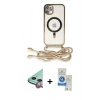 MARSİLYAN™- iPhone 11 Kılıf Eksen Özel Seri - Şeffaf Royal Nano Ekran Koruyucu + Raze Metal Kamera Lens - KI