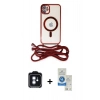MARSİLYAN™- iPhone 11 Kılıf Eksen Özel Seri - Şeffaf Royal Nano Ekran Koruyucu + PVD Metal Kamera Lens - MI