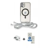 MARSİLYAN™- iPhone 11 Kılıf Eksen Özel Seri - Şeffaf Royal Nano Ekran Koruyucu + Pers Alüminyum Kamera Lens - YL