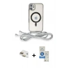 MARSİLYAN™- iPhone 11 Kılıf Eksen Özel Seri - Şeffaf Royal Nano Ekran Koruyucu + Pers Alüminyum Kamera Lens - GD