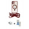 MARSİLYAN™- iPhone 11 Kılıf Eksen Özel Seri - Şeffaf Royal Nano Ekran Koruyucu + Pers Alüminyum Kamera Lens - YL