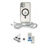 MARSİLYAN™- iPhone 11 Kılıf Eksen Özel Seri - Şeffaf Royal Nano Ekran Koruyucu + Raze Metal Kamera Lens - GS