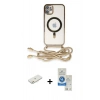 MARSİLYAN™- iPhone 11 Kılıf Eksen Özel Seri - Şeffaf Royal Nano Ekran Koruyucu + Renkli Kamera Lens Koruma Cam - TU