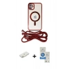 MARSİLYAN™- iPhone 11 Kılıf Eksen Özel Seri - Şeffaf Royal Nano Ekran Koruyucu + Renkli Kamera Lens Koruma Cam - TU