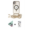 MARSİLYAN™- iPhone 11 Kılıf Eksen Özel Seri - Şeffaf Uv Polymer Nano Ekran Koruyucu + Raze Metal Kamera Lens - KI
