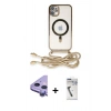 MARSİLYAN™- iPhone 11 Kılıf Eksen Özel Seri - Şeffaf Uv Polymer Nano Ekran Koruyucu + Raze Metal Kamera Lens - MR