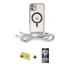 MARSİLYAN™- iPhone 11 Kılıf Eksen Özel Seri - Siyah 34D Hayalet Izgaralı Cam + Rainbow Kamera Lens Koruma Cam - KI
