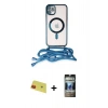 MARSİLYAN™- iPhone 11 Kılıf Eksen Özel Seri - Siyah 34D Hayalet Izgaralı Cam + Rainbow Kamera Lens Koruma Cam - KI