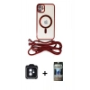 MARSİLYAN™- iPhone 11 Kılıf Eksen Özel Seri - Siyah 34D Hayalet Izgaralı Cam + PVD Metal Kamera Lens - MI