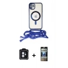 MARSİLYAN™- iPhone 11 Kılıf Eksen Özel Seri - Siyah 34D Hayalet Izgaralı Cam + PVD Metal Kamera Lens - MI