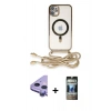 MARSİLYAN™- iPhone 11 Kılıf Eksen Özel Seri - Siyah 34D Hayalet Izgaralı Cam + Raze Metal Kamera Lens - MR
