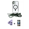 MARSİLYAN™- iPhone 11 Kılıf Eksen Özel Seri - Siyah 34D Hayalet Izgaralı Cam + Raze Metal Kamera Lens - MR