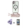 MARSİLYAN™- iPhone 11 Kılıf Eksen Özel Seri - Siyah 34D Hayalet Izgaralı Cam + Raze Metal Kamera Lens - MR