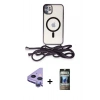 MARSİLYAN™- iPhone 11 Kılıf Eksen Özel Seri - Siyah 34D Hayalet Izgaralı Cam + Raze Metal Kamera Lens - MR