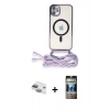 MARSİLYAN™- iPhone 11 Kılıf Eksen Özel Seri - Siyah 34D Hayalet Izgaralı Cam + Pers Alüminyum Kamera Lens - YL