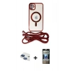 MARSİLYAN™- iPhone 11 Kılıf Eksen Özel Seri - Siyah 34D Hayalet Izgaralı Cam + Pers Alüminyum Kamera Lens - LT