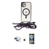 MARSİLYAN™- iPhone 11 Kılıf Eksen Özel Seri - Siyah 34D Hayalet Izgaralı Cam + Pers Alüminyum Kamera Lens - LT