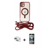 MARSİLYAN™- iPhone 11 Kılıf Eksen Özel Seri - Siyah 34D Hayalet Izgaralı Cam + Pers Alüminyum Kamera Lens - YL