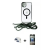 MARSİLYAN™- iPhone 11 Kılıf Eksen Özel Seri - Siyah 34D Hayalet Izgaralı Cam + Pers Alüminyum Kamera Lens - LT