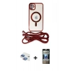 MARSİLYAN™- iPhone 11 Kılıf Eksen Özel Seri - Siyah 34D Hayalet Izgaralı Cam + Pers Alüminyum Kamera Lens - GI