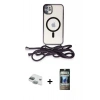 MARSİLYAN™- iPhone 11 Kılıf Eksen Özel Seri - Siyah 34D Hayalet Izgaralı Cam + Pers Alüminyum Kamera Lens - YL