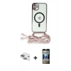 MARSİLYAN™- iPhone 11 Kılıf Eksen Özel Seri - Siyah 34D Hayalet Izgaralı Cam + Pers Alüminyum Kamera Lens - YL