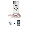MARSİLYAN™- iPhone 11 Kılıf Eksen Özel Seri - Siyah 34D Hayalet Izgaralı Cam + Pers Alüminyum Kamera Lens - GI