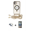 MARSİLYAN™- iPhone 11 Kılıf Eksen Özel Seri - Siyah 34D Hayalet Izgaralı Cam + Pers Alüminyum Kamera Lens - LT