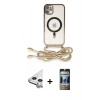 MARSİLYAN™- iPhone 11 Kılıf Eksen Özel Seri - Siyah 34D Hayalet Izgaralı Cam + Raze Metal Kamera Lens - GS