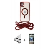 MARSİLYAN™- iPhone 11 Kılıf Eksen Özel Seri - Siyah 34D Hayalet Izgaralı Cam + Raze Metal Kamera Lens - GS