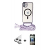 MARSİLYAN™- iPhone 11 Kılıf Eksen Özel Seri - Siyah 34D Hayalet Izgaralı Cam + Raze Metal Kamera Lens - GS