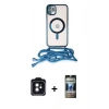 MARSİLYAN™- iPhone 11 Kılıf Eksen Özel Seri - Siyah 34D Hayalet Izgaralı Cam + PVD Metal Kamera Lens - SH