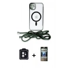 MARSİLYAN™- iPhone 11 Kılıf Eksen Özel Seri - Siyah 34D Hayalet Izgaralı Cam + PVD Metal Kamera Lens - SH