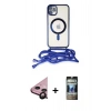 MARSİLYAN™- iPhone 11 Kılıf Eksen Özel Seri - Siyah 34D Hayalet Izgaralı Cam + Raze Metal Kamera Lens - SH