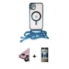 MARSİLYAN™- iPhone 11 Kılıf Eksen Özel Seri - Siyah 34D Hayalet Izgaralı Cam + Raze Metal Kamera Lens - SH