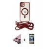 MARSİLYAN™- iPhone 11 Kılıf Eksen Özel Seri - Siyah 34D Hayalet Izgaralı Cam + Raze Metal Kamera Lens - SH