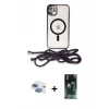 MARSİLYAN™- iPhone 11 Kılıf Eksen Özel Seri - Siyah 360 Mat Full Body Arka Koruyucu + Pers Alüminyum Kamera Lens - GI