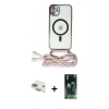 MARSİLYAN™- iPhone 11 Kılıf Eksen Özel Seri - Siyah 360 Mat Full Body Arka Koruyucu + Pers Alüminyum Kamera Lens - GD