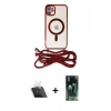 MARSİLYAN™- iPhone 11 Kılıf Eksen Özel Seri - Siyah 360 Mat Full Body Arka Koruyucu + Kamera Lens Koruma Cam - SF