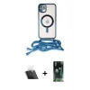 MARSİLYAN™- iPhone 11 Kılıf Eksen Özel Seri - Siyah 360 Mat Full Body Arka Koruyucu + Kamera Lens Koruma Cam - SF